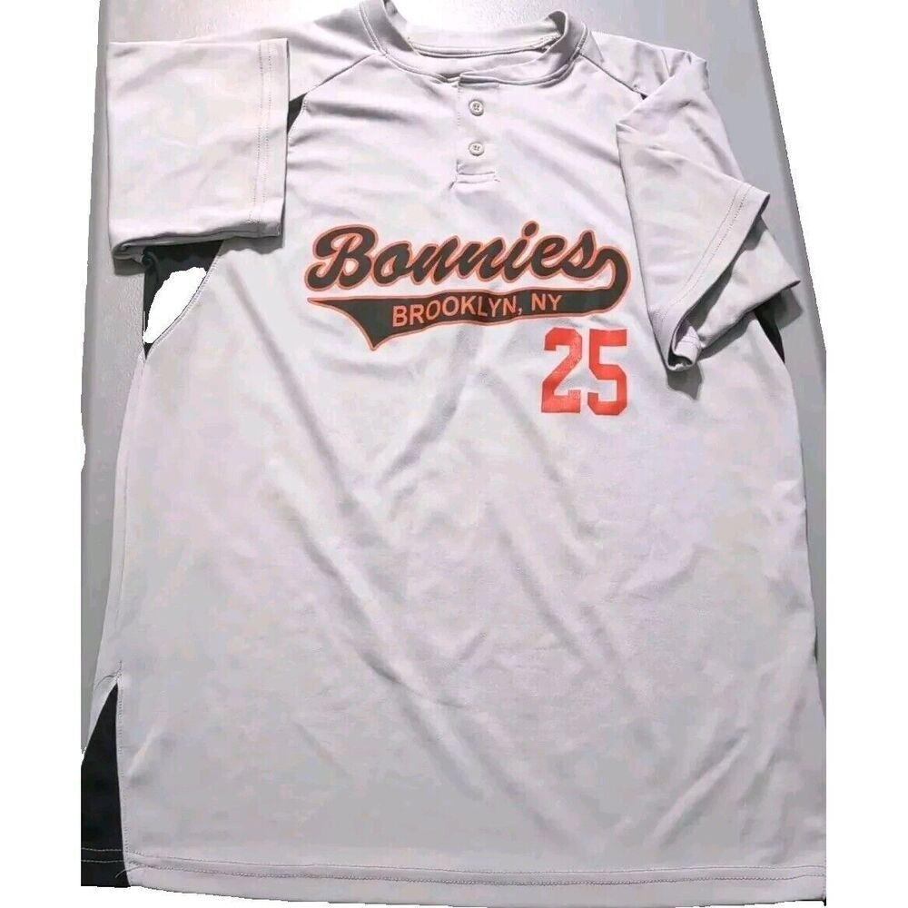 Bonnie’s Brooklyn New York Great 1/4 Button Jersey M Baseball NY NYC Youth Club